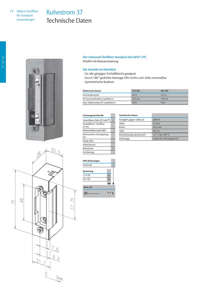 ASSA ABLOY Elektro-Türöffner NR.: 318 - Seite 74