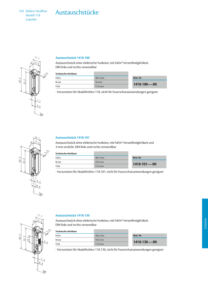 ASSA ABLOY Elektro-Türöffner Model 118 NR.: 319 - Seite 103