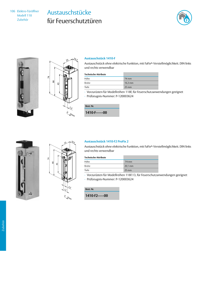 ASSA ABLOY Elektro-Türöffner Model 118 NR.: 319 - Seite 106