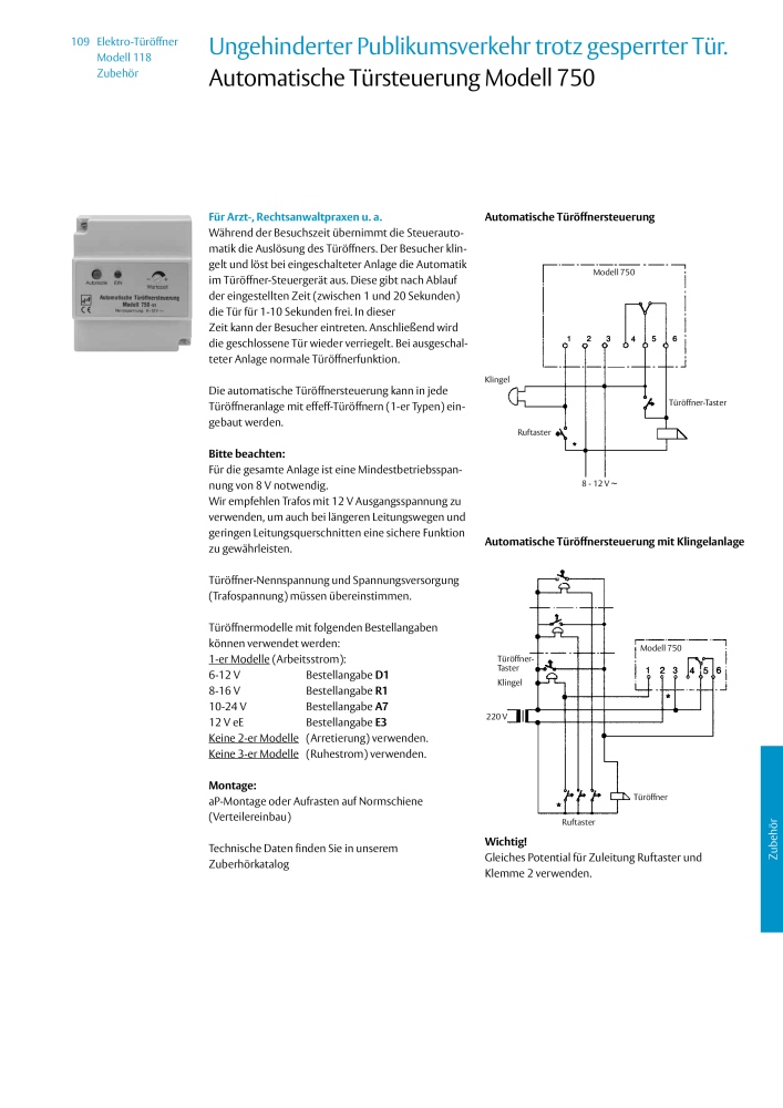 ASSA ABLOY Elektro-Türöffner Model 118 NR.: 319 - Seite 109