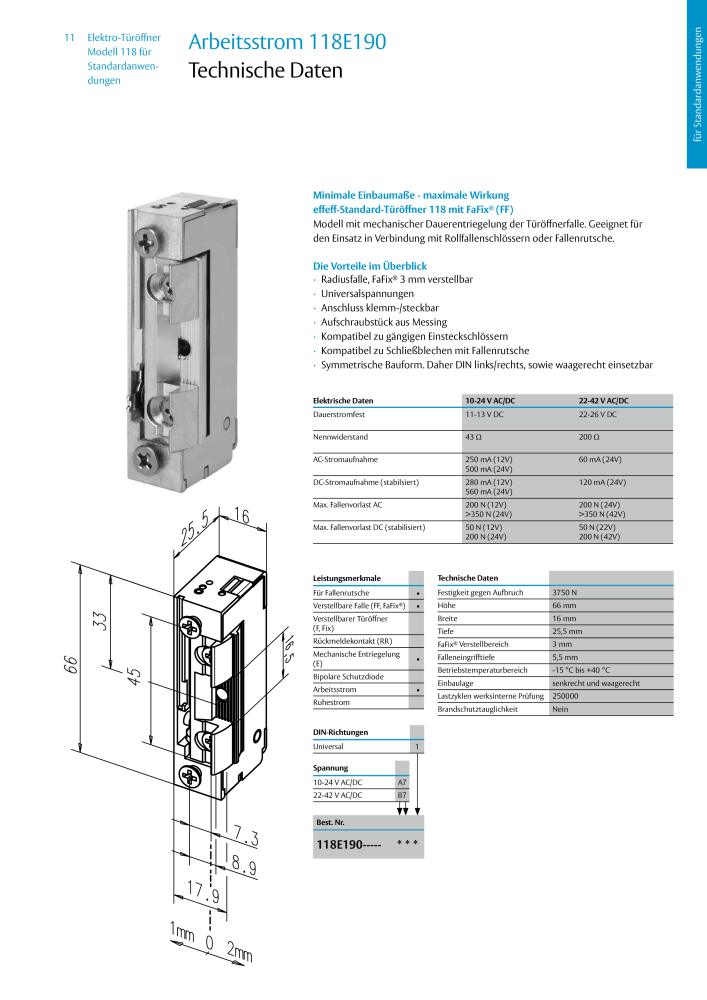 ASSA ABLOY Elektro-Türöffner Model 118 NR.: 319 - Seite 11