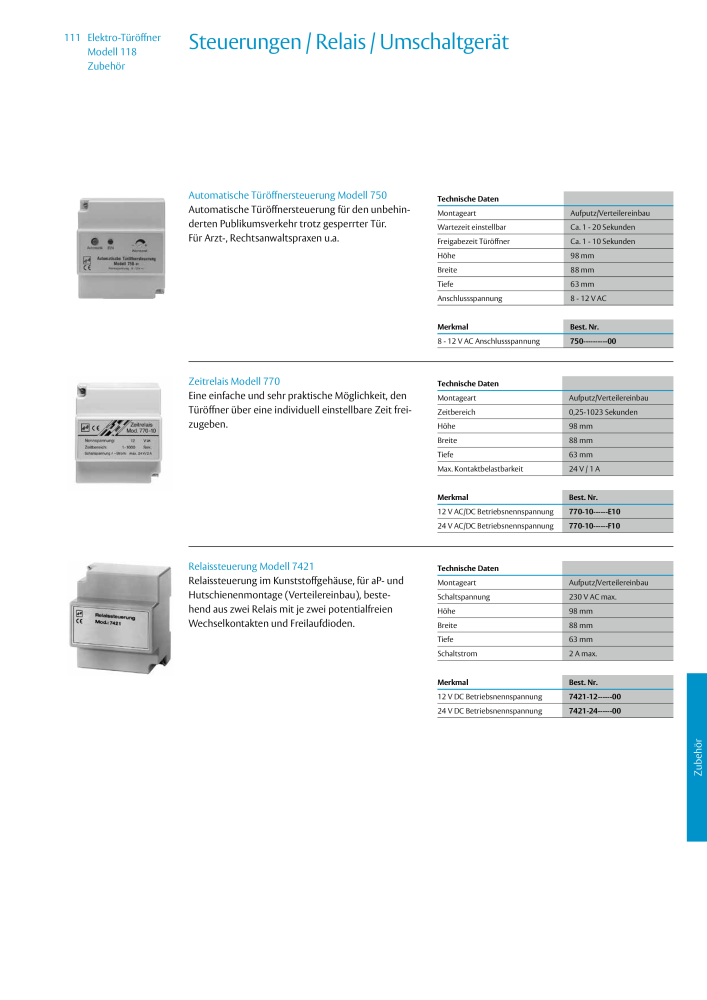 ASSA ABLOY Elektro-Türöffner Model 118 NR.: 319 - Seite 111