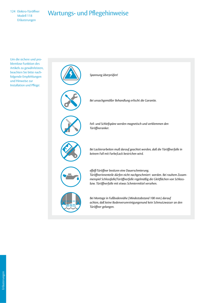 ASSA ABLOY Elektro-Türöffner Model 118 NR.: 319 - Seite 124