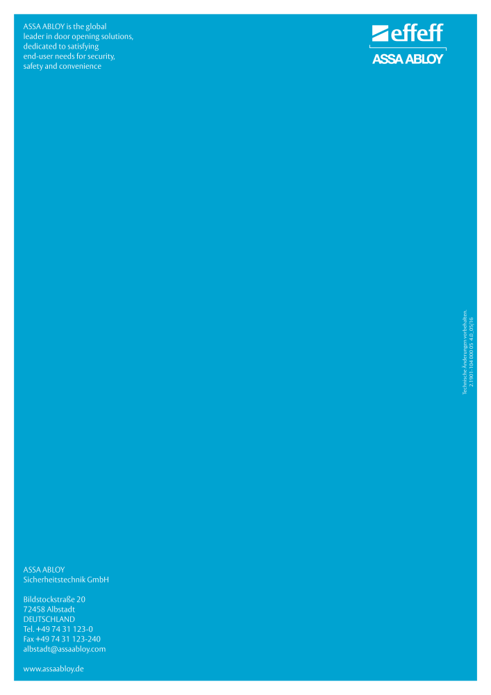 ASSA ABLOY Elektro-Türöffner Model 118 NR.: 319 - Seite 131