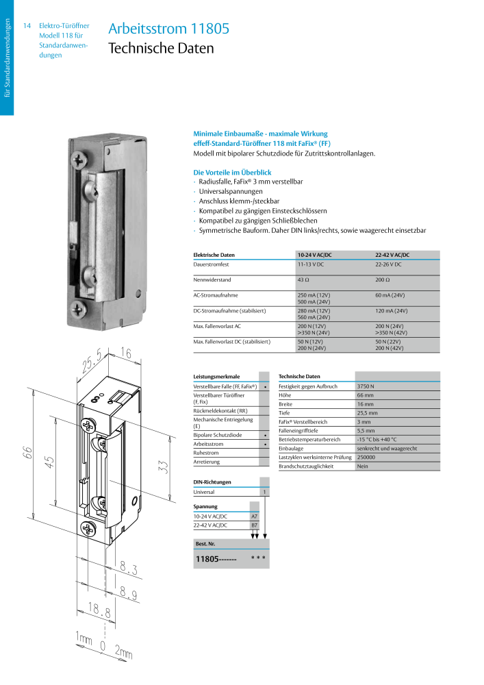 ASSA ABLOY Elektro-Türöffner Model 118 NR.: 319 - Seite 14