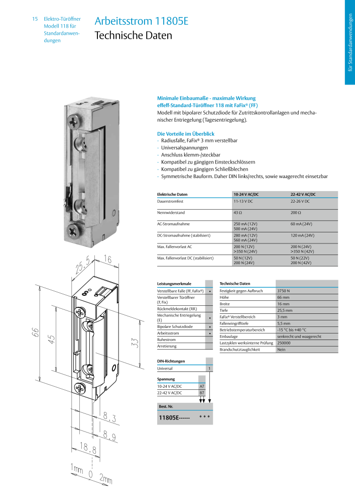 ASSA ABLOY Elektro-Türöffner Model 118 NR.: 319 - Seite 15