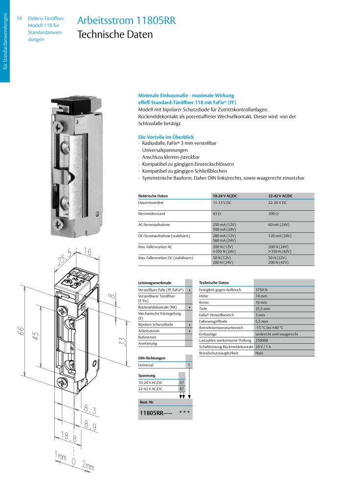 ASSA ABLOY Elektro-Türöffner Model 118 NR.: 319 - Seite 16