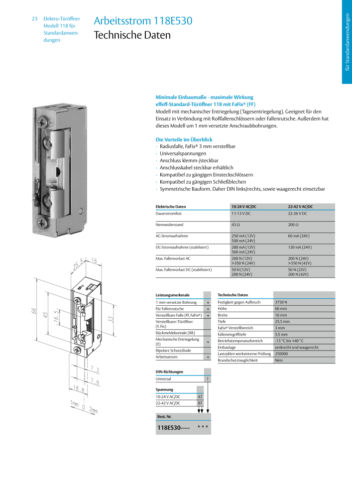 ASSA ABLOY Elektro-Türöffner Model 118 NR.: 319 - Seite 23