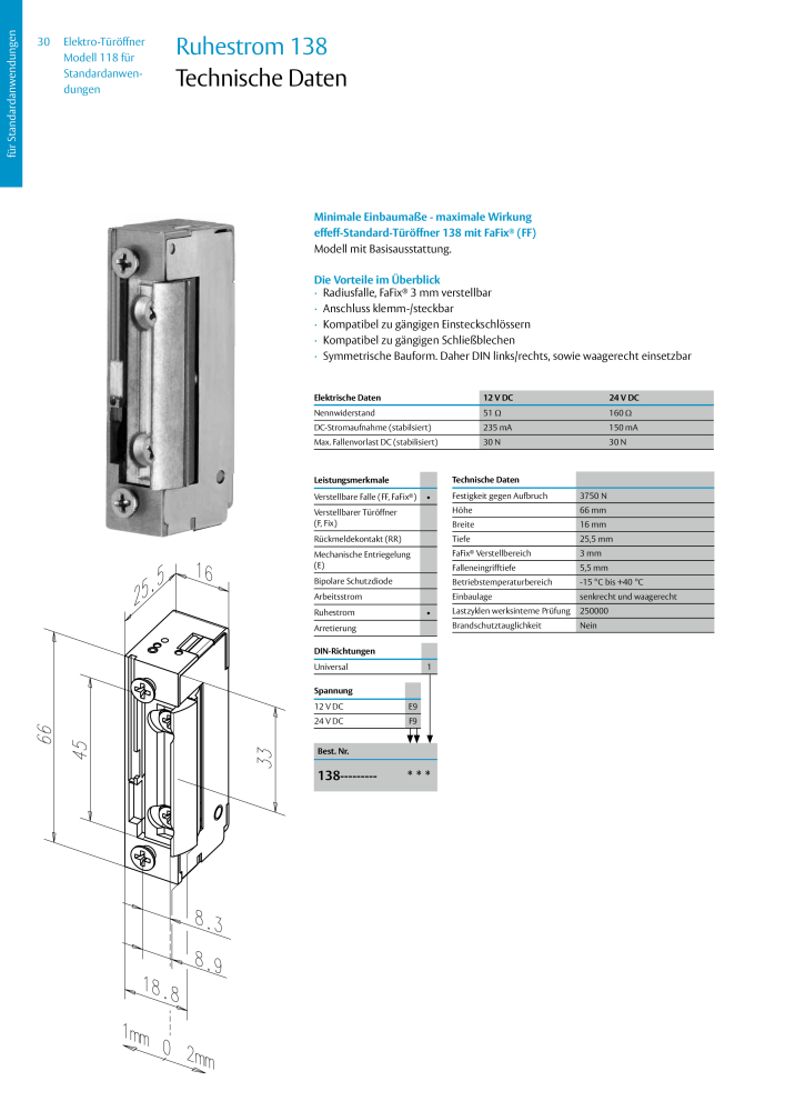 ASSA ABLOY Elektro-Türöffner Model 118 NR.: 319 - Seite 30