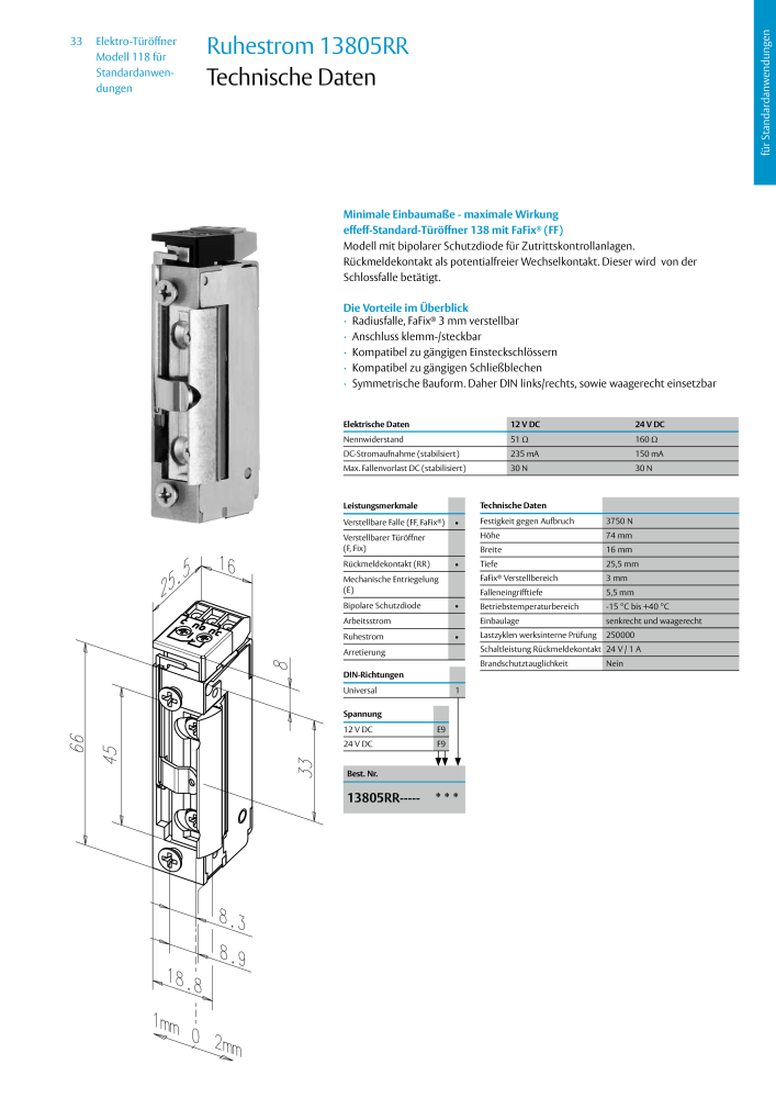 ASSA ABLOY Elektro-Türöffner Model 118 NR.: 319 - Seite 33