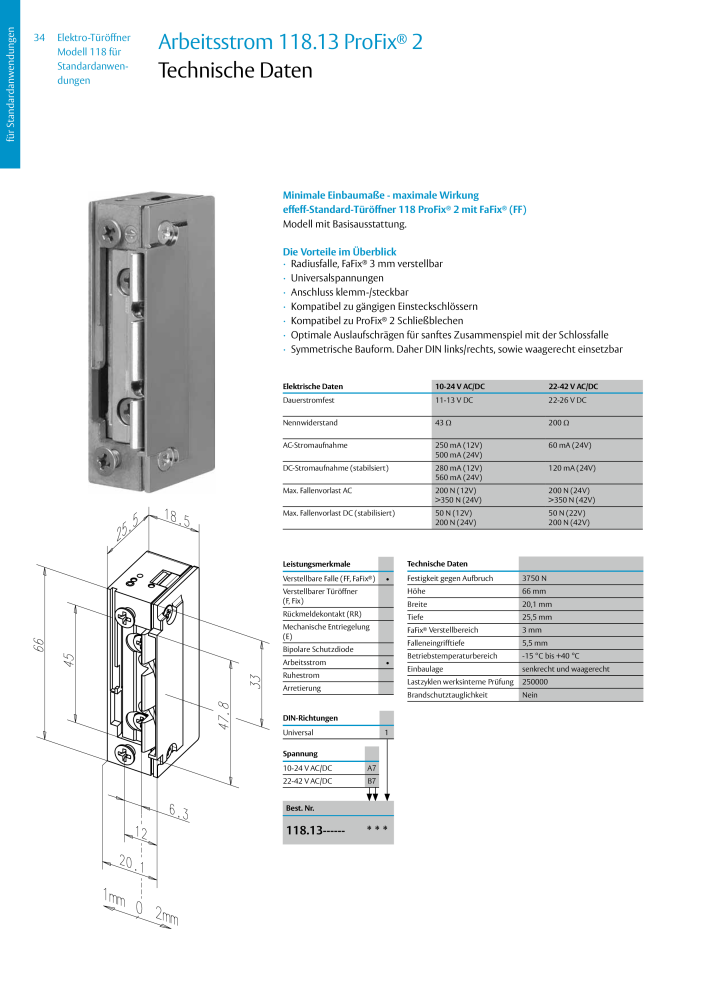 ASSA ABLOY Elektro-Türöffner Model 118 NR.: 319 - Seite 34