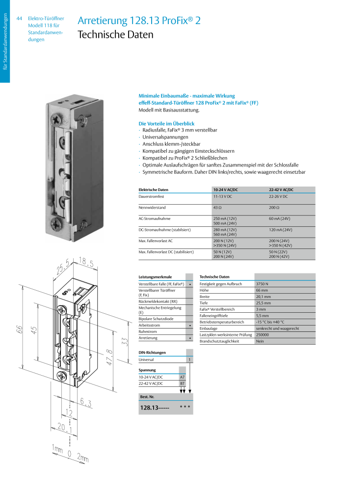 ASSA ABLOY Elektro-Türöffner Model 118 NR.: 319 - Seite 44