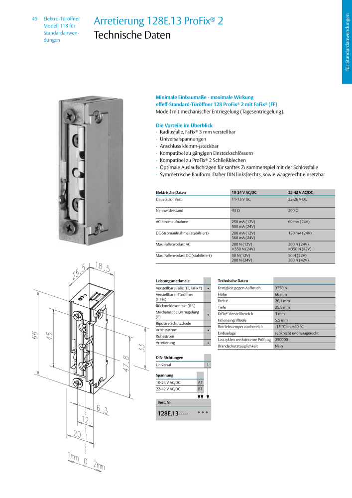 ASSA ABLOY Elektro-Türöffner Model 118 NR.: 319 - Seite 45