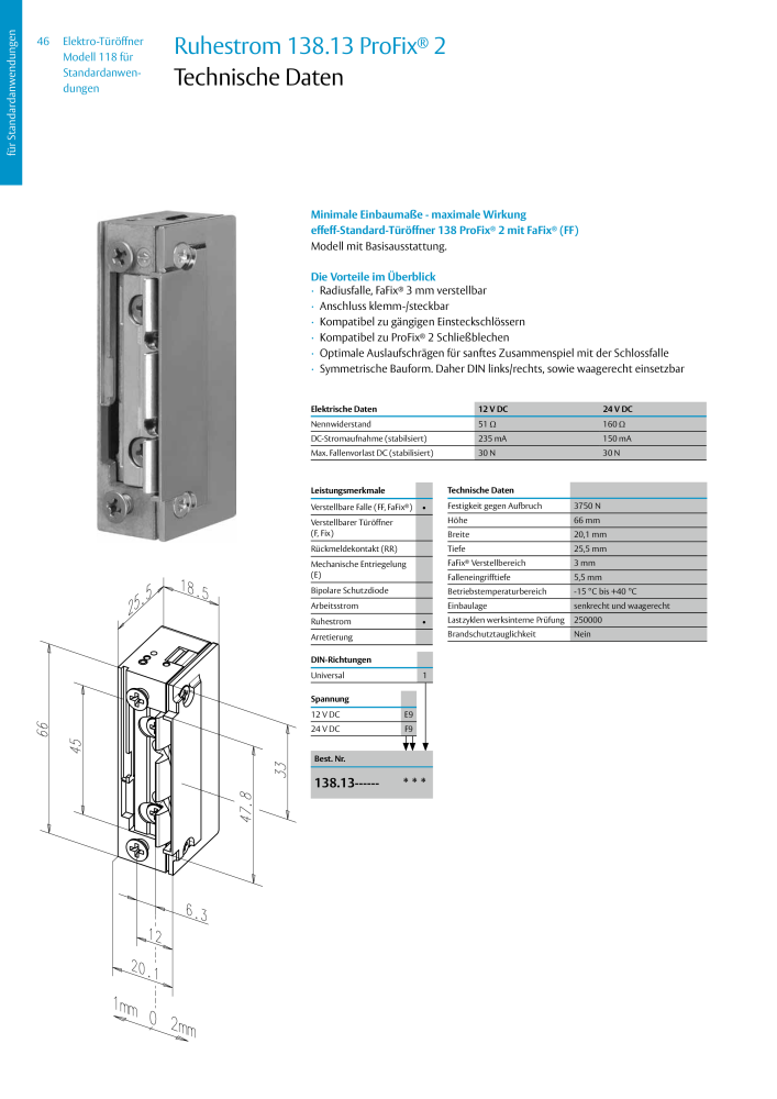 ASSA ABLOY Elektro-Türöffner Model 118 NR.: 319 - Seite 46