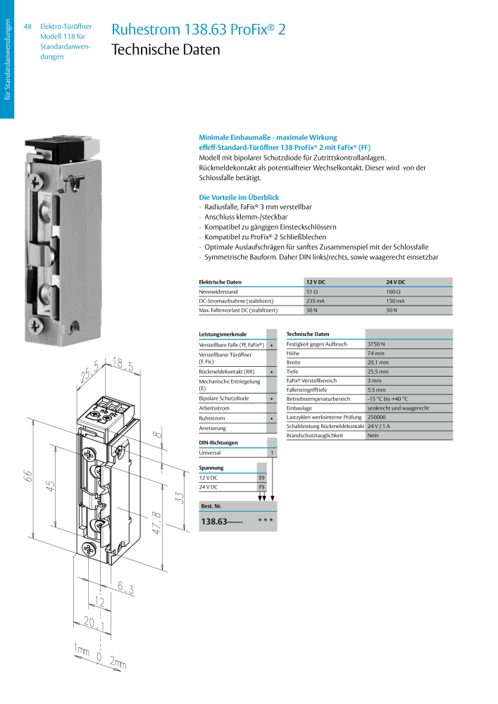 ASSA ABLOY Elektro-Türöffner Model 118 NR.: 319 - Seite 48