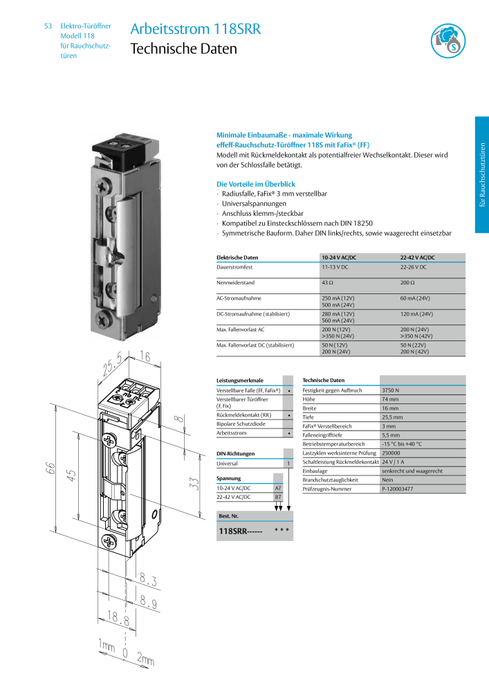 ASSA ABLOY Elektro-Türöffner Model 118 NR.: 319 - Seite 53