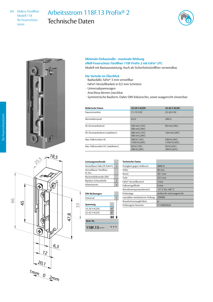 ASSA ABLOY Elektro-Türöffner Model 118 NR.: 319 - Seite 64