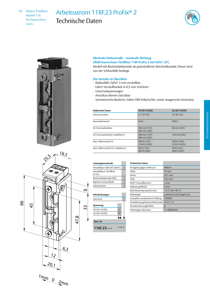 ASSA ABLOY Elektro-Türöffner Model 118 NR.: 319 - Seite 65