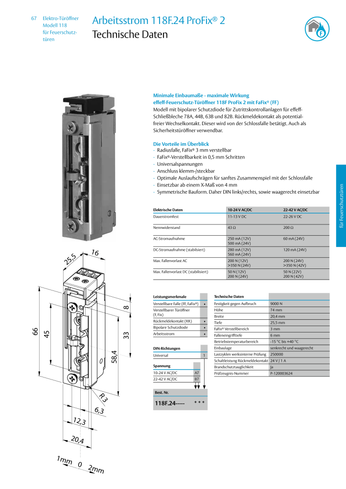 ASSA ABLOY Elektro-Türöffner Model 118 NR.: 319 - Seite 67