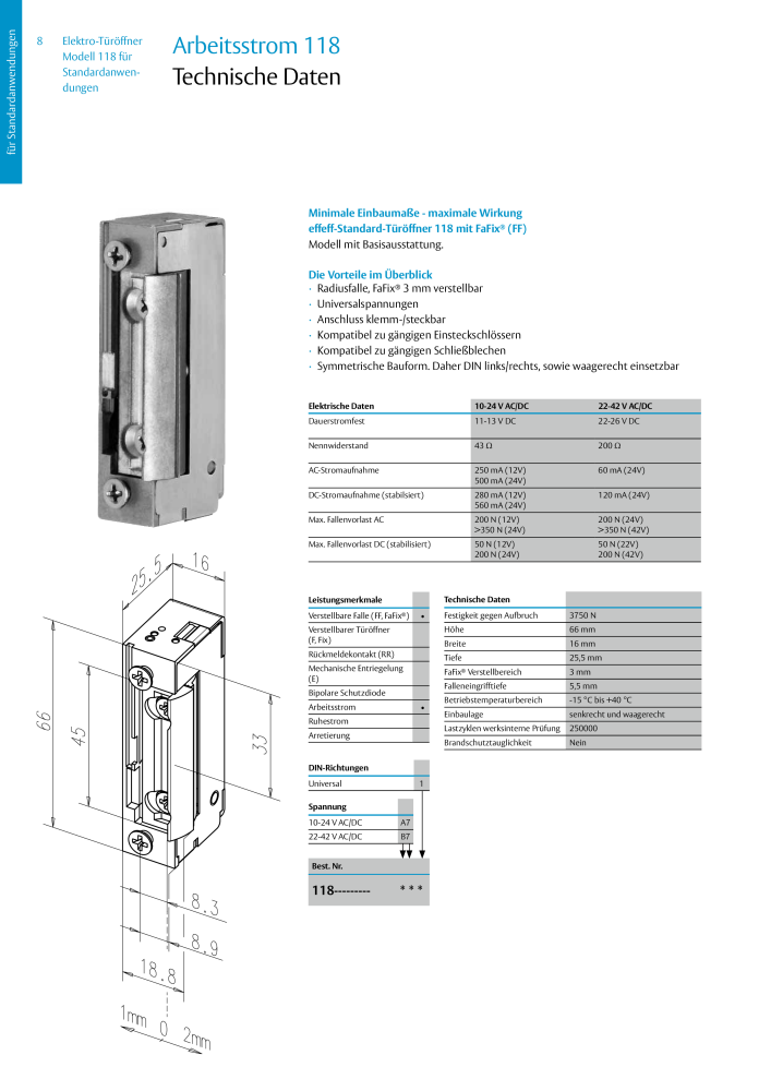 ASSA ABLOY Elektro-Türöffner Model 118 NR.: 319 - Seite 8