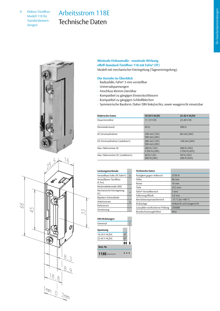 ASSA ABLOY Elektro-Türöffner Model 118 NR.: 319 - Seite 9