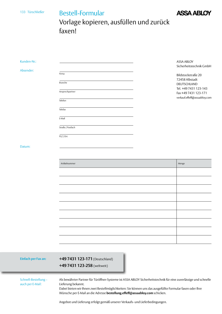 ASSA ABLOY Türschließer NR.: 320 - Seite 133