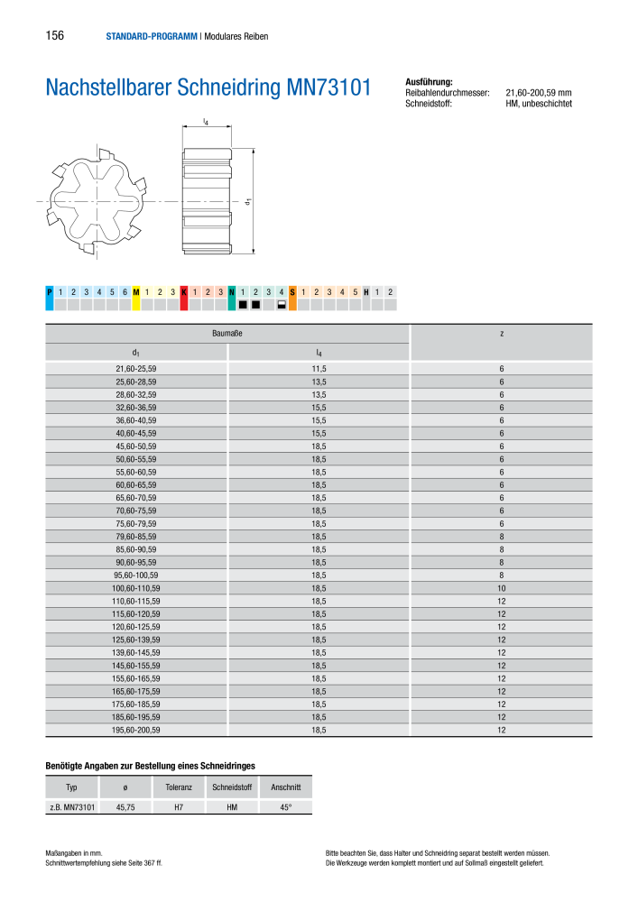 BECK Hauptkatalog Mehrschneidenreibahlen & Senker NR.: 344 - Seite 156