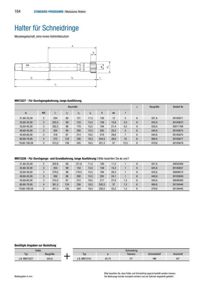 BECK Hauptkatalog Mehrschneidenreibahlen & Senker NR.: 344 - Seite 164