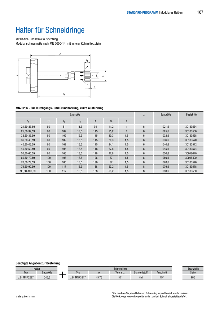 BECK Hauptkatalog Mehrschneidenreibahlen & Senker NR.: 344 - Pagina 167