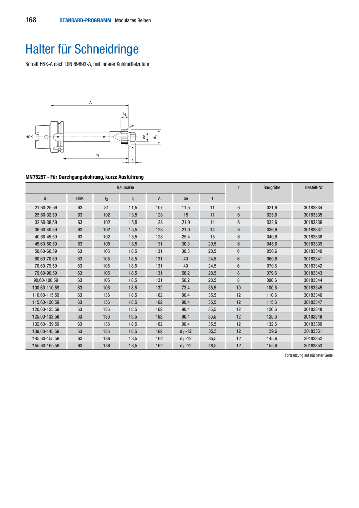 BECK Hauptkatalog Mehrschneidenreibahlen & Senker NR.: 344 - Seite 168