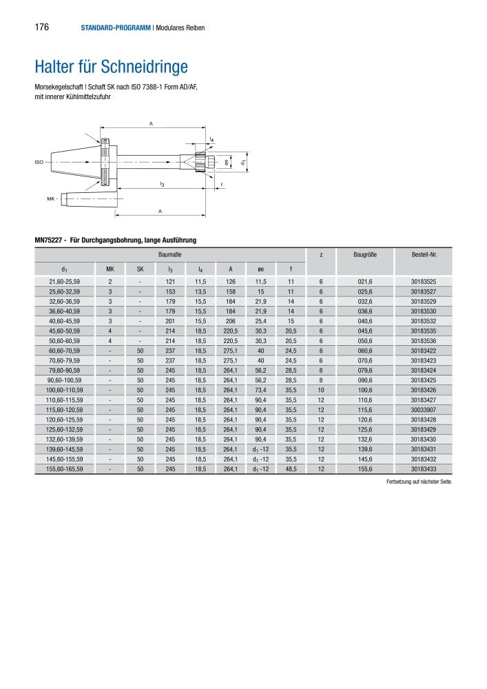 BECK Hauptkatalog Mehrschneidenreibahlen & Senker NR.: 344 - Seite 176