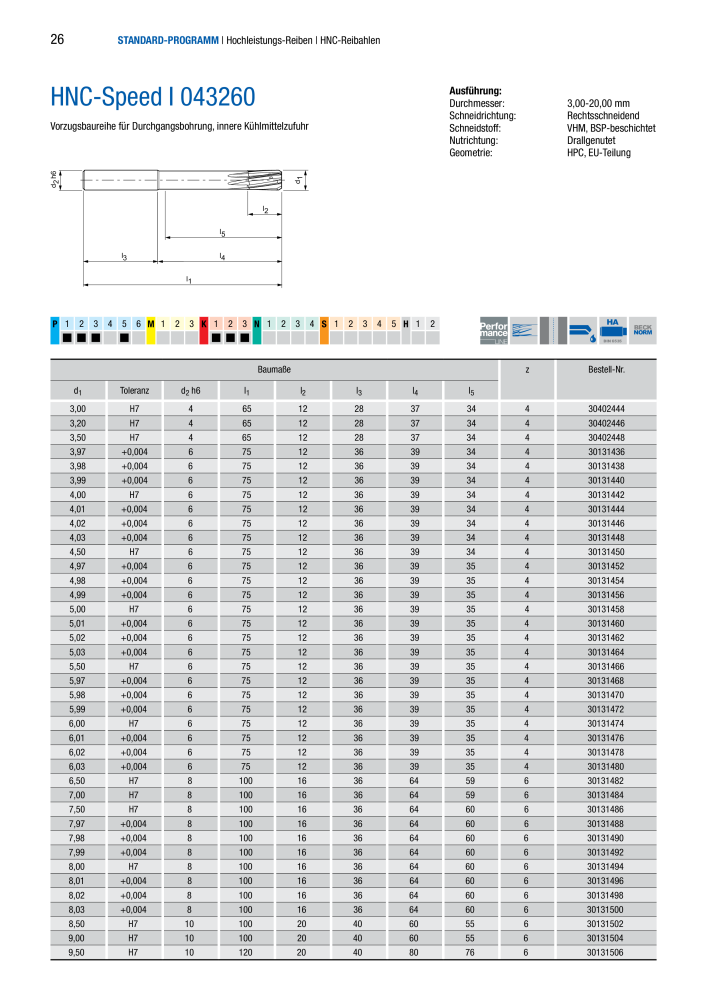 BECK Hauptkatalog Mehrschneidenreibahlen & Senker NR.: 344 - Seite 26