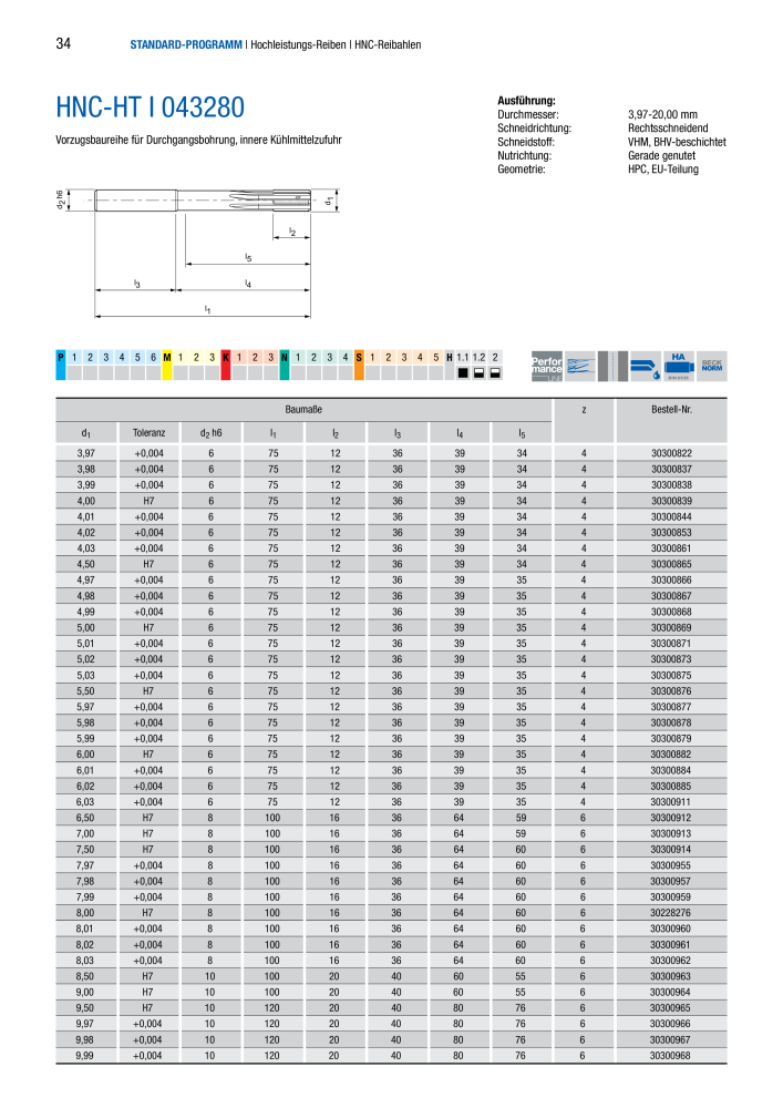 BECK Hauptkatalog Mehrschneidenreibahlen & Senker NR.: 344 - Seite 34