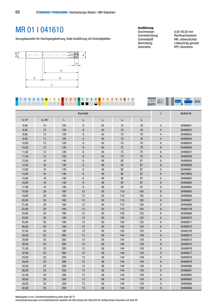 BECK Hauptkatalog Mehrschneidenreibahlen & Senker NR.: 344 - Pagina 68