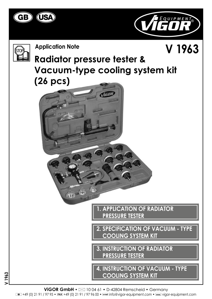 Vigor de-DE V1963 Anwendungshiweise Kühldrucktester NR.: 37 - Seite 8