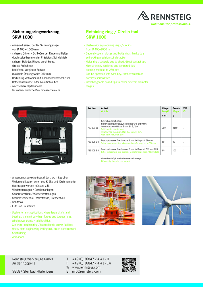 RENNSTEIG Sicherungsringwerkzeug SRW-1000 NR.: 55 - Seite 2