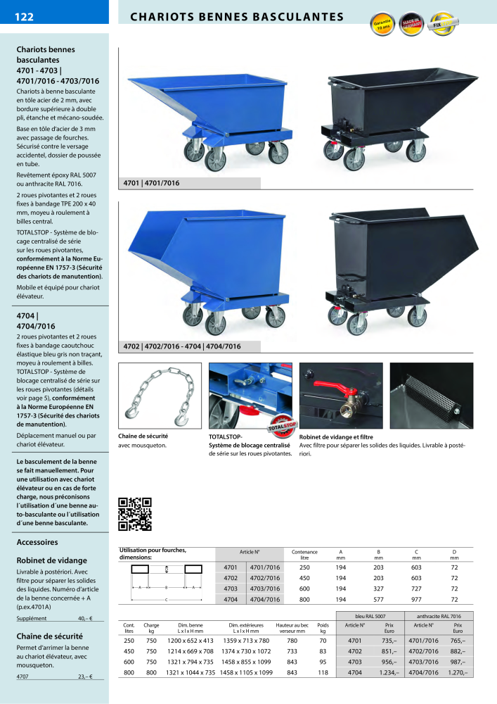 fetra Catalogue Equipements de manutention Nb. : 566 - Page 122