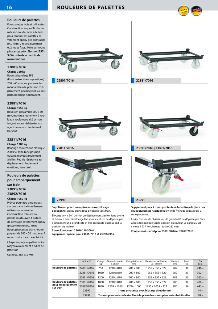 fetra Catalogue Equipements de manutention Nb. : 566 - Page 16