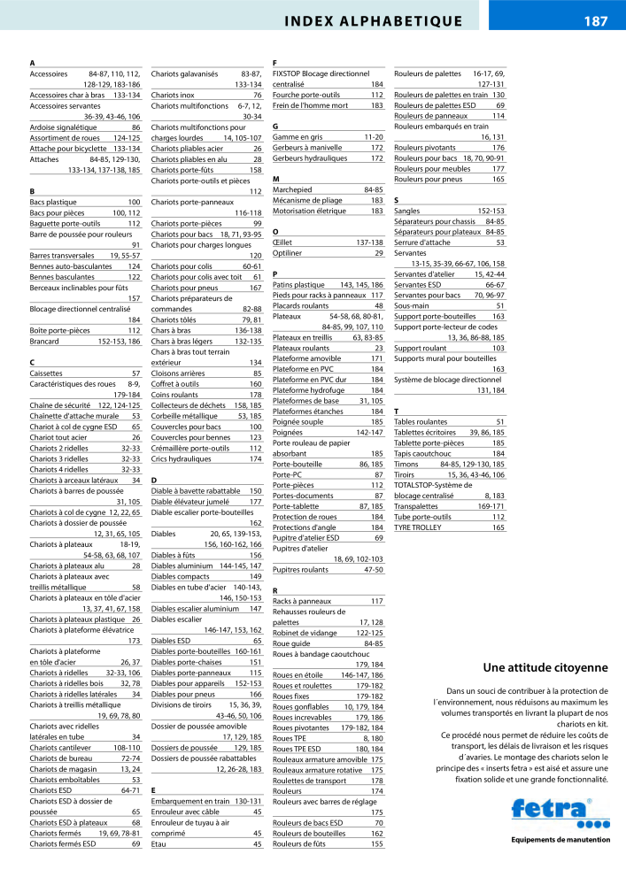 fetra Catalogue Equipements de manutention Nb. : 566 - Page 187