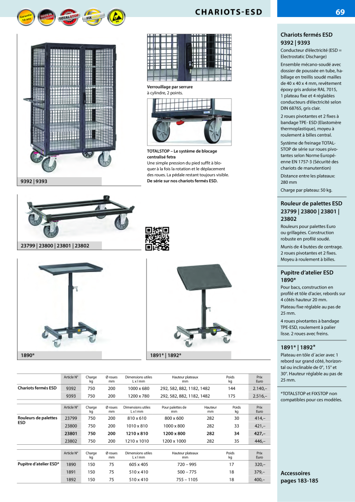 fetra Catalogue Equipements de manutention Nb. : 566 - Page 69