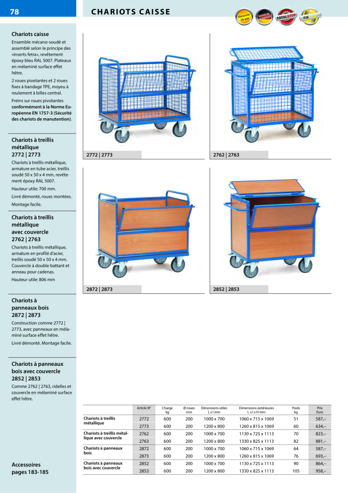 fetra Catalogue Equipements de manutention Nb. : 566 - Page 78