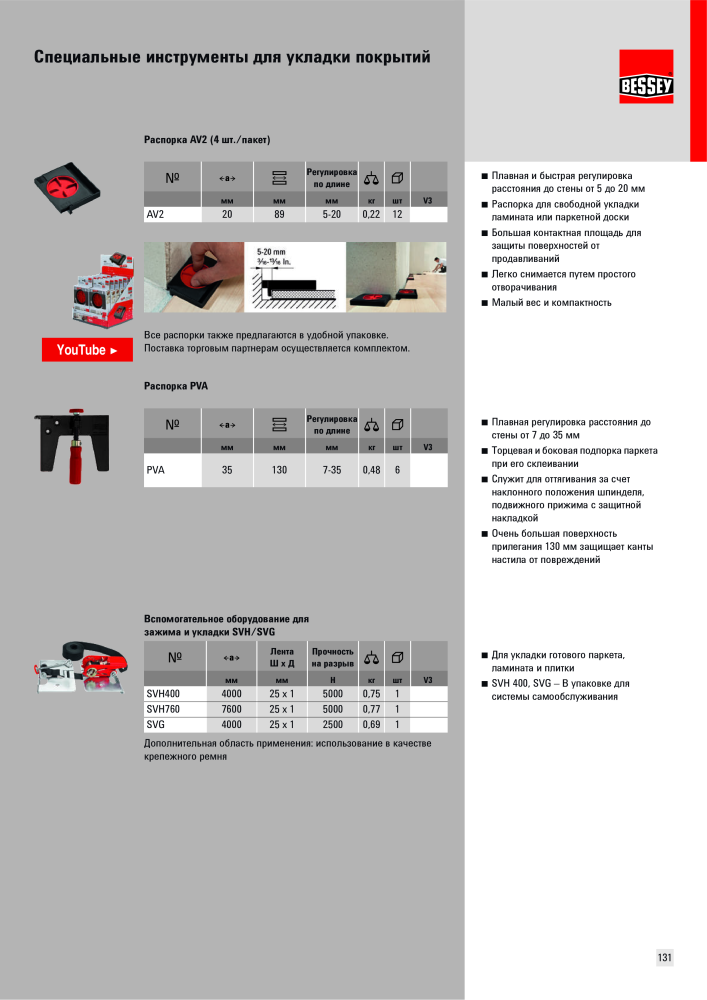 BESSEY Общий каталог Зажимные и режущие приспособления NR.: 577 - Pagina 131