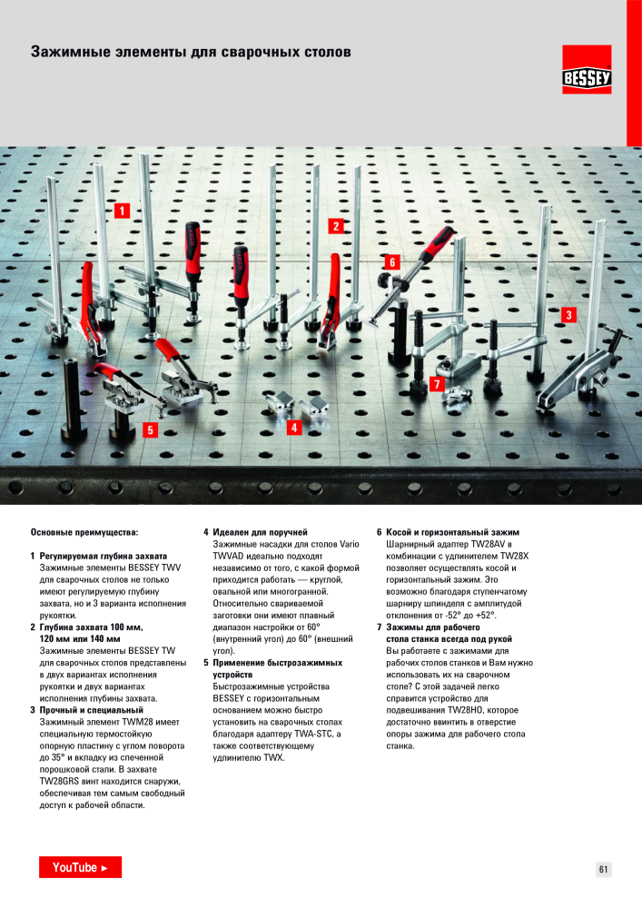 BESSEY Общий каталог Зажимные и режущие приспособления Č. 577 - Strana 61