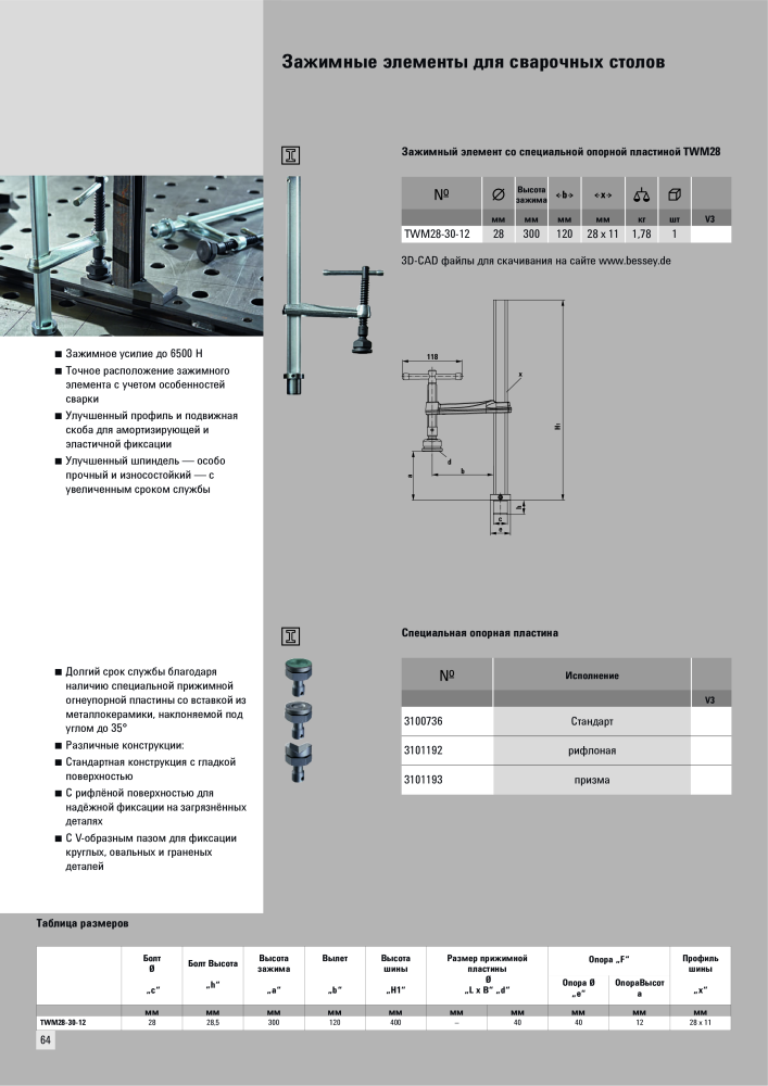 BESSEY Общий каталог Зажимные и режущие приспособления Nb. : 577 - Page 64