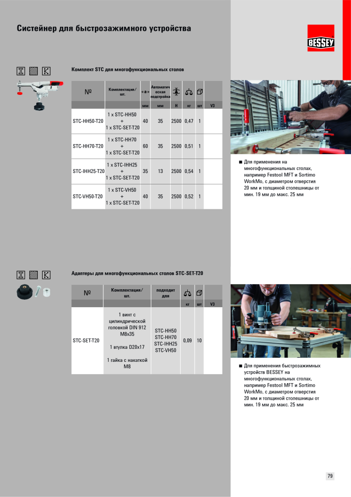 BESSEY Общий каталог Зажимные и режущие приспособления Č. 577 - Strana 79