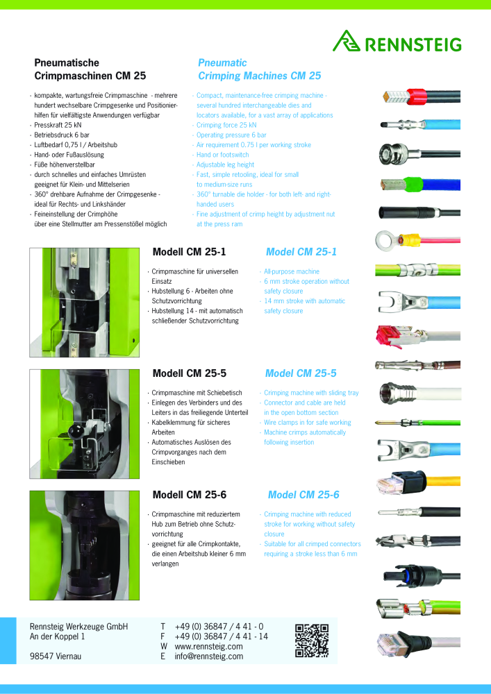 RENNSTEIG Pneumatische Crimpmaschinen CM-25 NEJ.: 58 - Sida 2