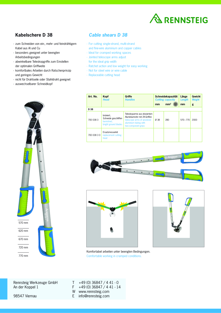 RENNSTEIG Kabelschere D-38 NR.: 62 - Seite 2