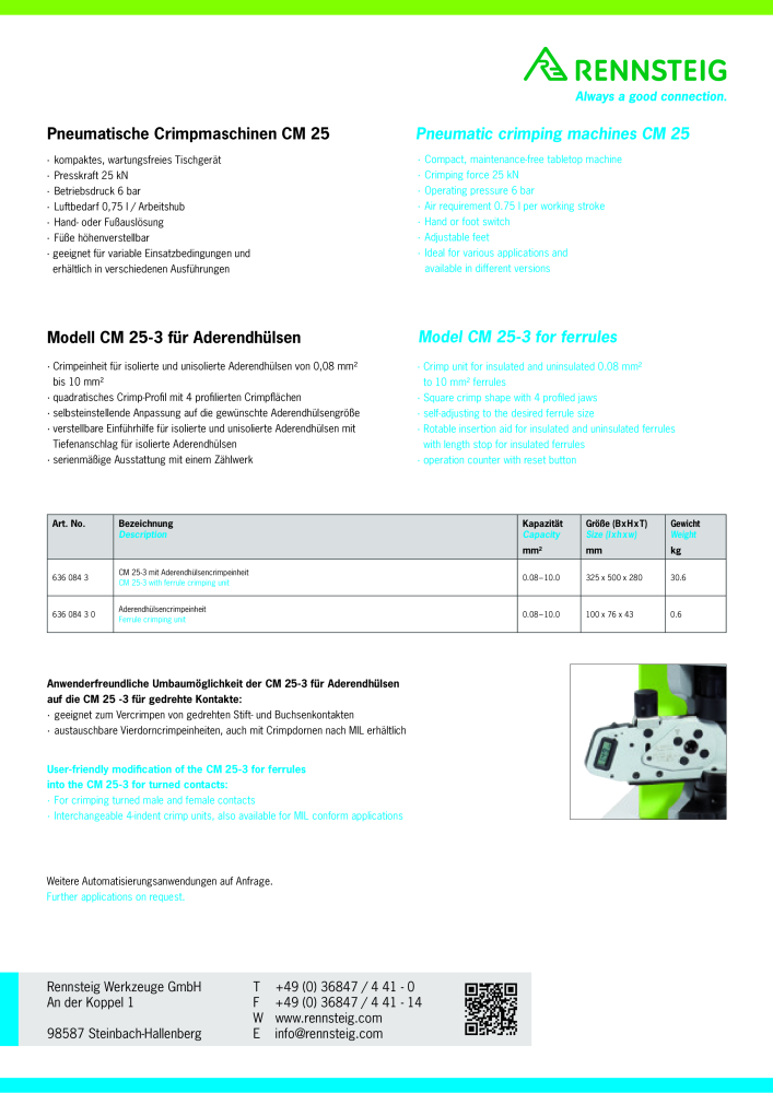 RENNSTEIG Crimpmaschine für Aderendhülsen NR.: 63 - Strona 2