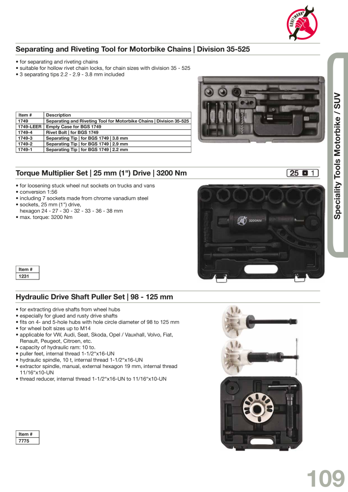 KRAFTMANN by BGS technic Catalog Hand tools Nº: 654 - Página 112