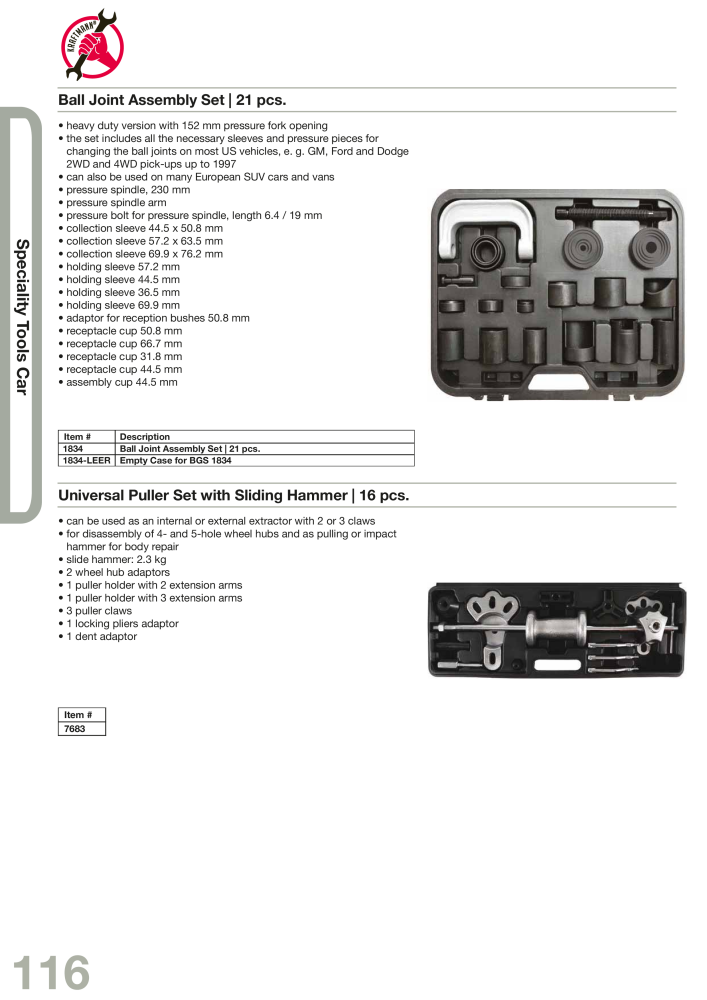 KRAFTMANN by BGS technic Catalog Hand tools Nº: 654 - Página 119